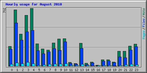 Hourly usage for August 2010