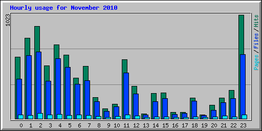 Hourly usage for November 2010