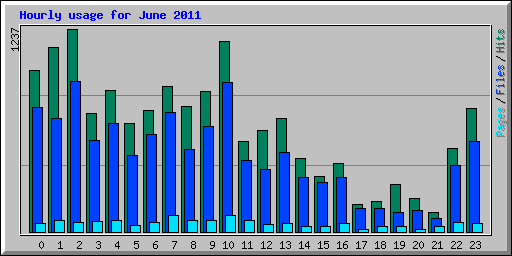 Hourly usage for June 2011