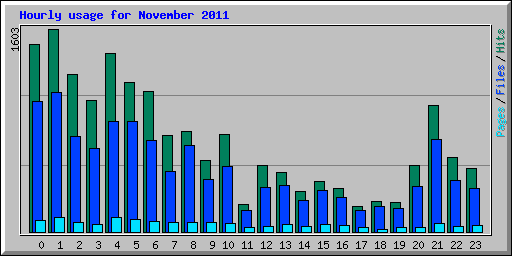 Hourly usage for November 2011